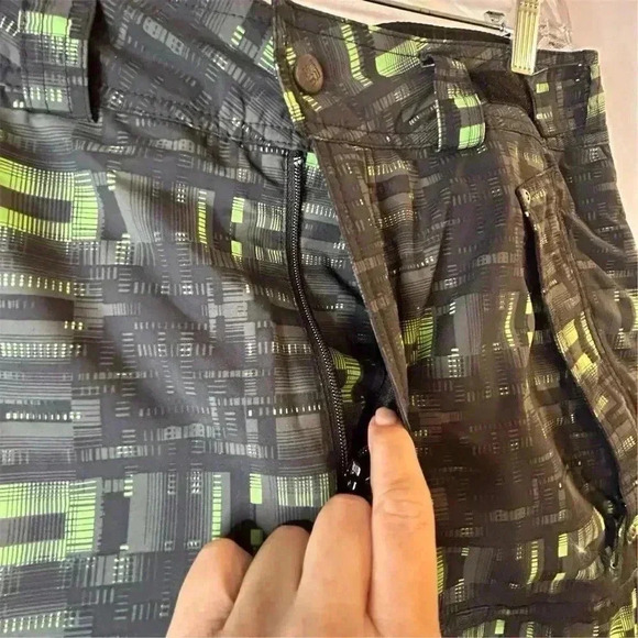 Columbia Men's Geometric Snow Pants Multicolor Size S Winter Ski Black Green - Picture 11 of 15